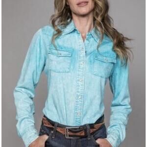 KIMES RANCH TURQUOISE KC TENCEL Pearl Snap Up Medium
